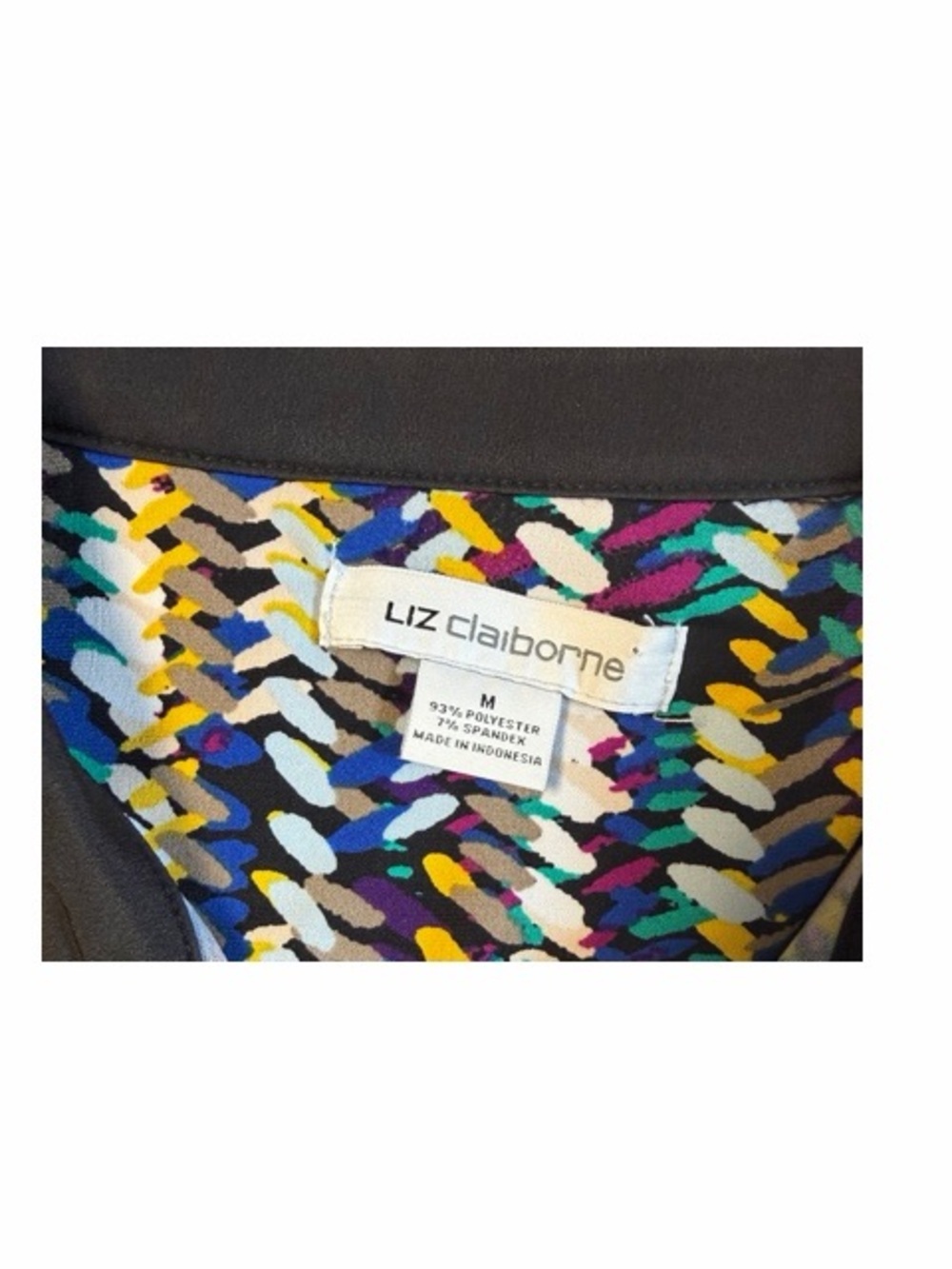 Liz Claiborne Abstract Print Sleeveless Belted Shirt Dress - Picture 6 of 7